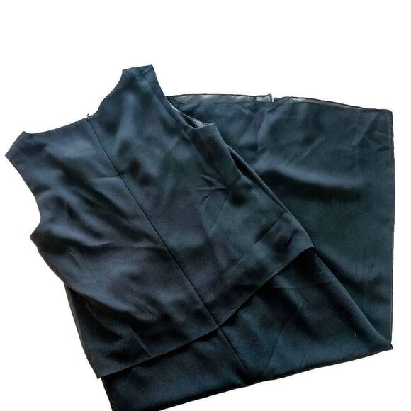 Vintage R & M Richards Black Sheath Beaded Sleeveless Dress Size 8 - Picture 8 of 8